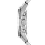 Slim Armani Exchange Men's Silver Watch with Blue Top Ring