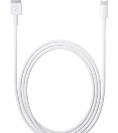 Apple MD818 Lightning to USB Cable (1 meter) in White showing the reversible connector.