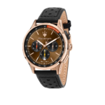 Maserati Sorpasso Chronograph with Brown Sunray Dial and Leather Strap