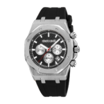 Roberto Cavalli Men Ottago Watch Black Silicone Chronograph