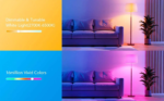 Govee smart Wi-Fi and Bluetooth color-changing light bulb showing various RGB colors