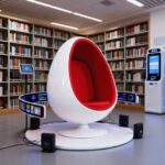 Modern upholstered fiberglass egg chair with tufted back for luxury interiors