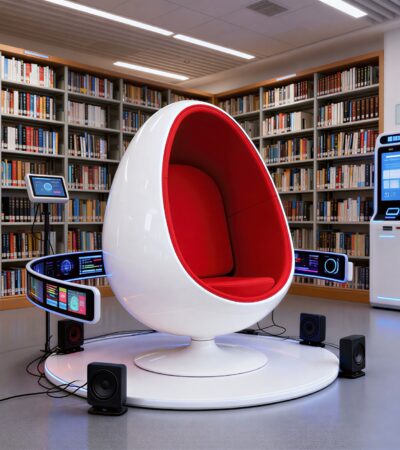 Modern upholstered fiberglass egg chair with tufted back for luxury interiors