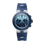 Bvlgari Aluminium Capri Special Edition watch with blue dial and rubber strap