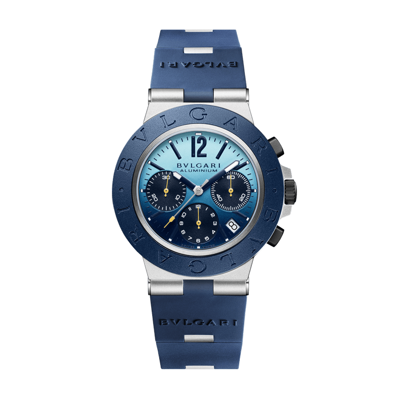 bvlgari-aluminium-capri-edition-103844 Bvlgari Aluminium Capri Special Edition watch with blue dial and rubber strap