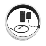 Philips Hue Play Gradient Lightstrip mounted on a 27-inch PC monitor showing colorful RGB backlighting.