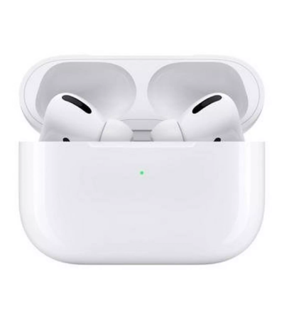 Apple AirPods Pro 2nd generation earbuds with USB-C MagSafe charging case on a white background.