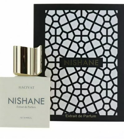 Nishane Hacivat 100ml Eau De Parfum bottle with elegant white and gold packaging