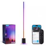 Govee Lyra RGBICWW corner floor lamp standing in a modern living room corner