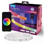 Govee 10m RGBIC Wi-Fi LED strip lights showing multiple colors on one strand