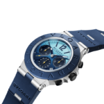 Bvlgari Aluminium Capri Special Edition watch with blue dial and rubber strap