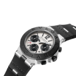 Bvlgari Aluminium watch with silver case and black rubber bezel