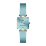 Escada Ava women's watch with blue rectangular dial and turquoise leather strap
