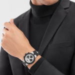 Bvlgari Aluminium watch with silver case and black rubber bezel