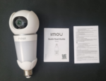 IMOU 3MP white light bulb security camera installed in an E27 ceiling socket.