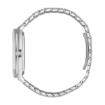 Front view of Gucci 25H automatic watch with stainless steel case and black dial