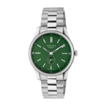 Gucci G-Timeless automatic watch with green dial and stainless steel bracelet