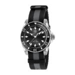 Gucci Dive automatic watch featuring a 40mm black dial and grey-black nylon Nato strap
