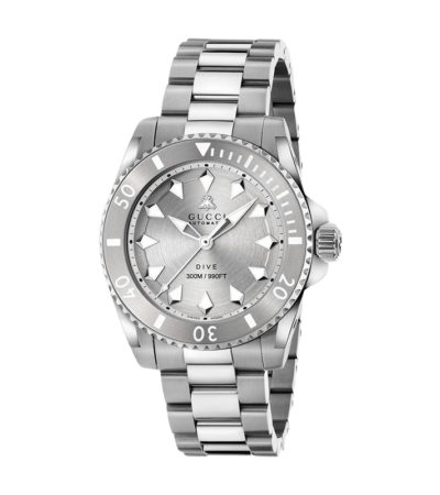 Gucci Dive automatic watch with 40mm silver dial and steel bracelet