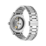 Gucci G-Timeless MultiBee watch with 38mm silver sun-brushed dial and stainless steel bracelet.