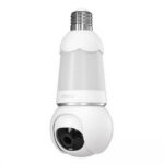 IMOU 3MP white light bulb security camera installed in an E27 ceiling socket.