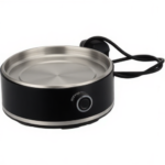 Wansa black electric egg cooker with transparent lid and egg tray