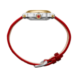 Chopard Happy Sport 30mm watch with moving diamonds and rubies on golden dial