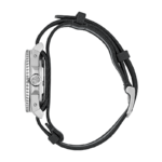 Gucci Dive automatic watch featuring a 40mm black dial and grey-black nylon Nato strap