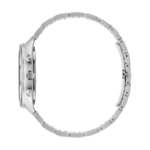 Front view of Gucci Interlocking YA142318 chronograph with green dial and black ceramic bezel.