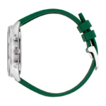 Men's Gucci Interlocking watch with green dial and green rubber strap