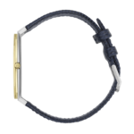 Gucci 25H unisex watch with golden dial and blue leather strap