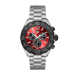TAG Heuer Formula 1 Men's Watch with Red Sunray Dial and Steel Bracelet