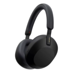 Sony WH-1000XM5 black wireless headphones on a white background