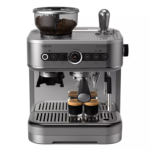 Philips Silver Semi Espresso Machine PSA3228/01 with dual bean containers and milk jug