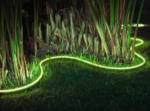 Philips Hue 5-metre outdoor light strip installed along a garden fence