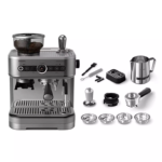 Philips Silver Semi Espresso Machine PSA3228/01 with dual bean containers and milk jug