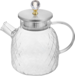 1.2-litre heat-resistant glass teapot with tea infuser and lid
