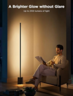 Govee Lyra RGBICWW corner floor lamp standing in a modern living room corner