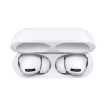 Apple AirPods Pro 2nd generation earbuds with USB-C MagSafe charging case on a white background.