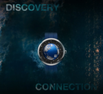 Blue Planet II Atlantic Ocean automatic watch with recycled titanium case and blue fluororubber strap.