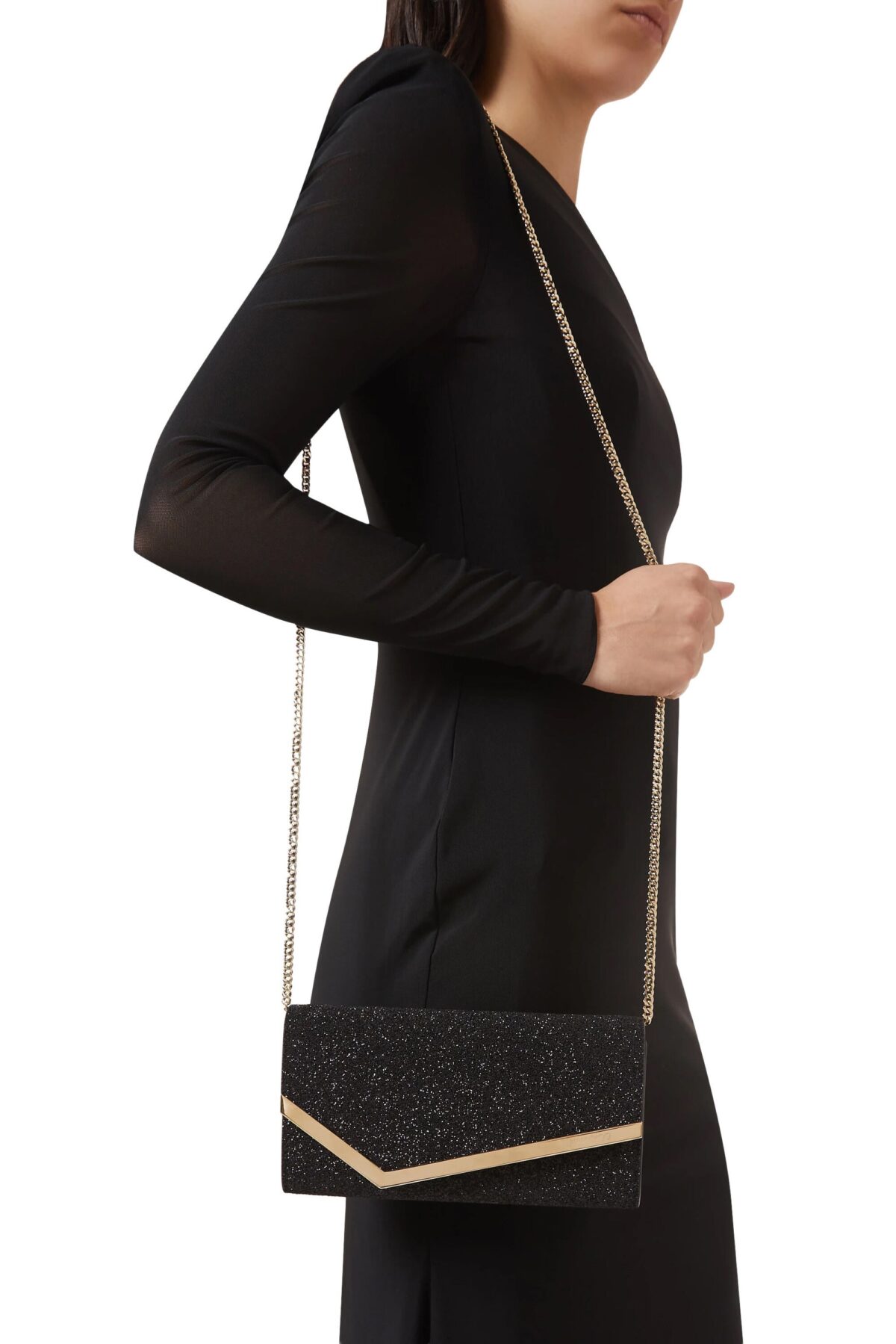 Jimmy Choo Emmie Clutch – Black