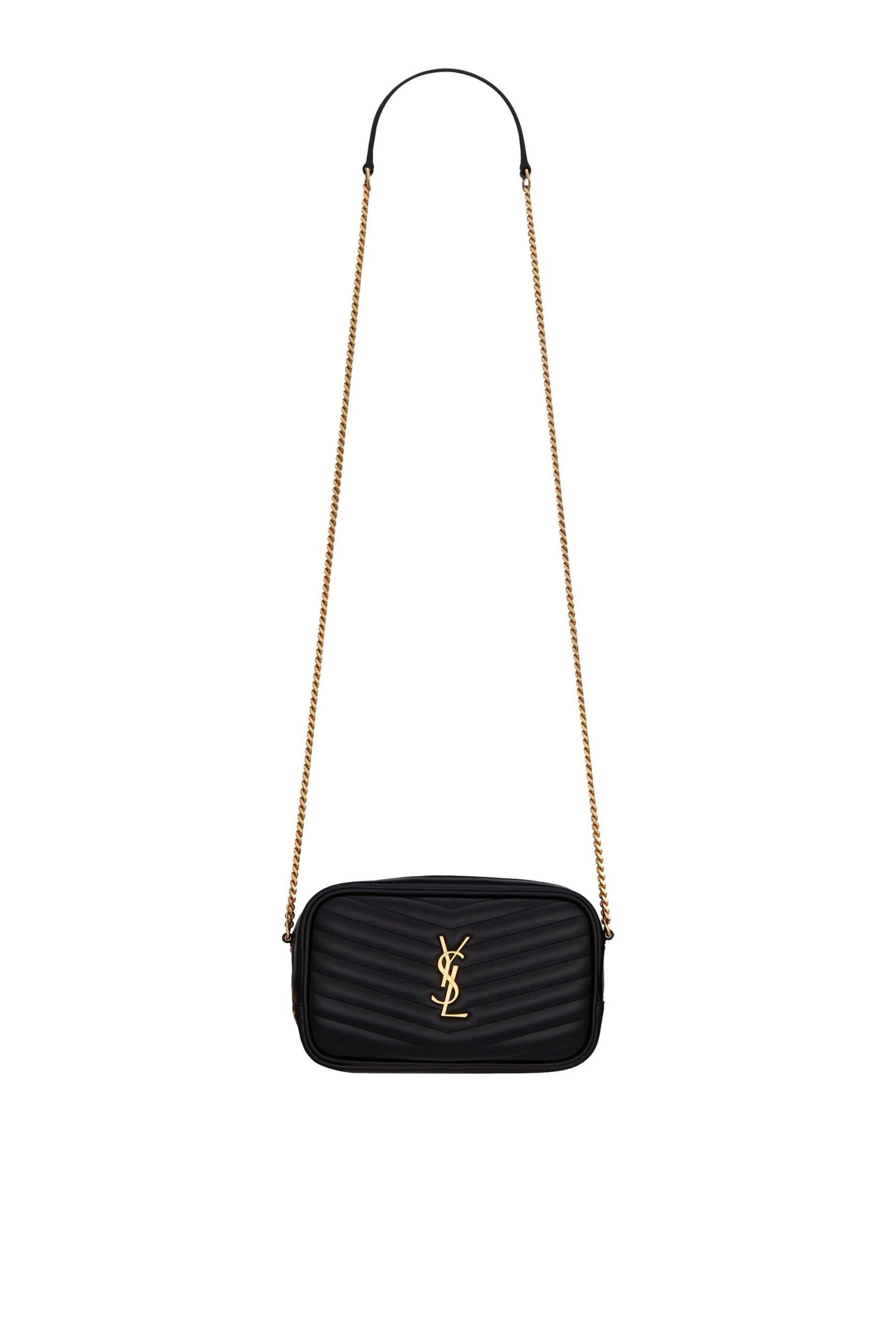 Saint-Laurent-Lou-Mini-Chain-Bag-Black Saint Laurent Lou Mini Chain Bag – Black