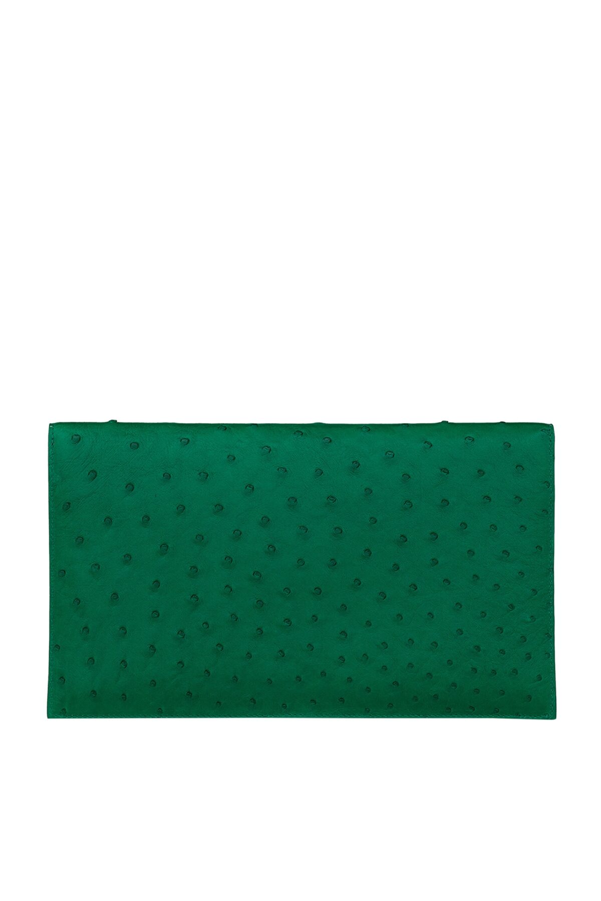 Saint Laurent Uptown Small Leather Clutch – Green Leather Pouch