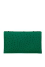 Saint Laurent Uptown Small Leather Clutch – Green Leather Pouch