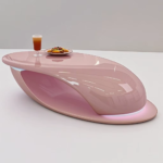 Modern oval fibreglass coffee table suitable for hotel lobbies, office receptions, and home furniture.