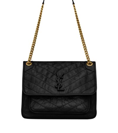 Saint Laurent Medium Niki Chain Bag – Black Leather Shoulder Bag