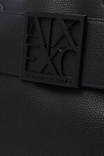 Armani Exchange ASV Logo Detail Large Shoulder Bag – Black Designer Satchel