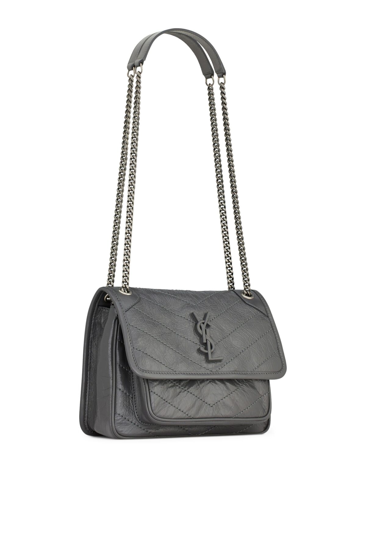 Saint Laurent Niki Baby Shoulder Bag – Grey
