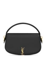 Saint Laurent Mini Voltaire Box Leather Shoulder Bag – Black