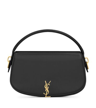Saint Laurent Mini Voltaire Box Leather Shoulder Bag – Black